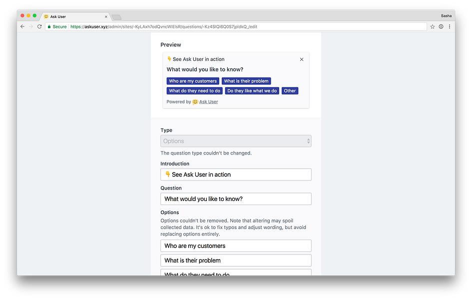 Ask User image