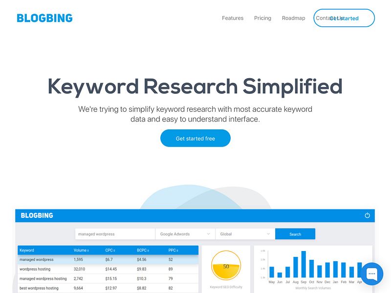 BlogBing Keyword Planner preview