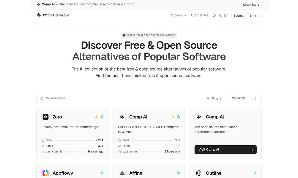 FOSS Alternative preview