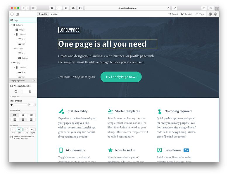 LonelyPage preview