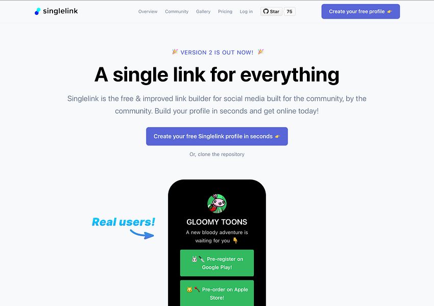 Singlelink preview