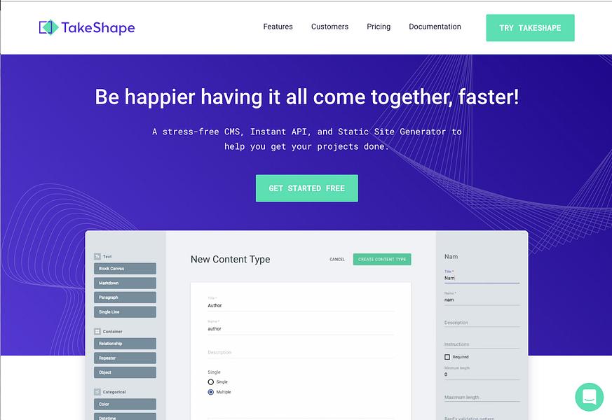 TakeShape preview
