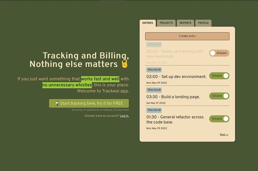 Trackear.app preview