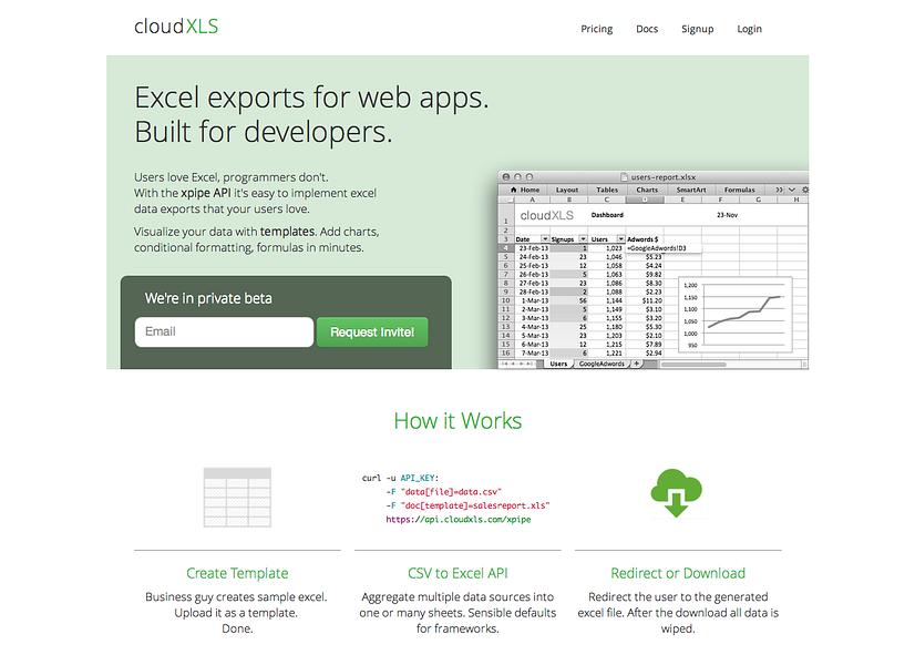 cloudXLS preview